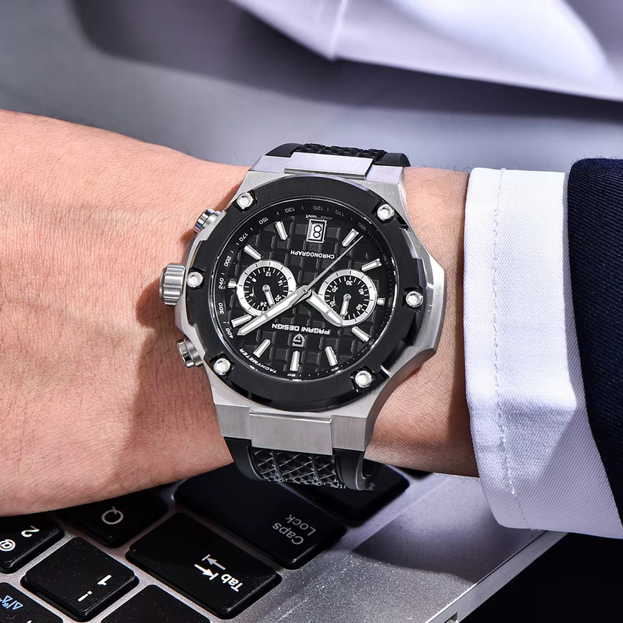 PAGANI DESIGN Chronograph, Quarz, Edelstahl, Saphirglas, 44 mm, Herren - Bild 4