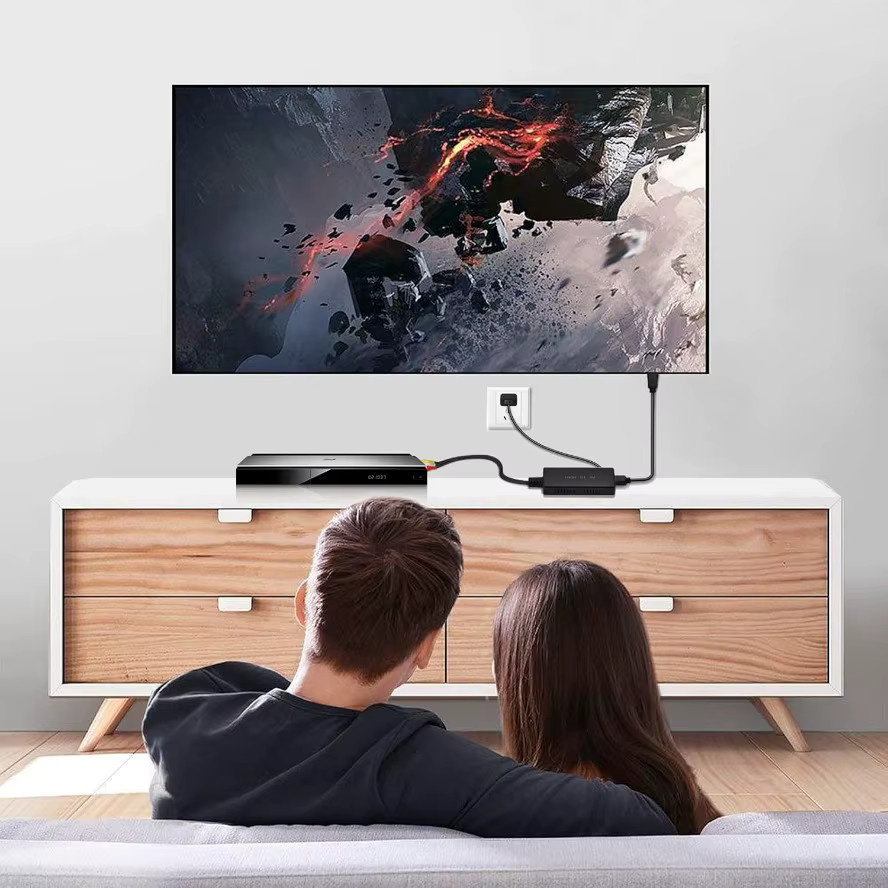 LccKaa AV zu HDMI RCA Konverter in Schwarz mit USB-Kabel für Retro-Konsolen wie N64, Wii, PS1/2/3, Xbox One und SNES - Bild 6