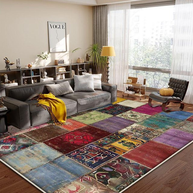 Wucifang Jewelry Boho Retro Geometrischer Druckteppich in Multicolor, B/T: 160 x 100 cm - Bild 1