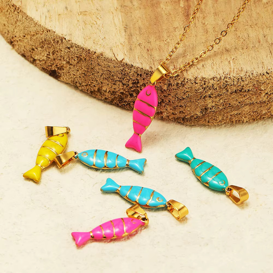 SLOONGJEWELRY Halskette Edelstahl, Mehrfarbig, Damen, Koi-Fisch - Bild 2