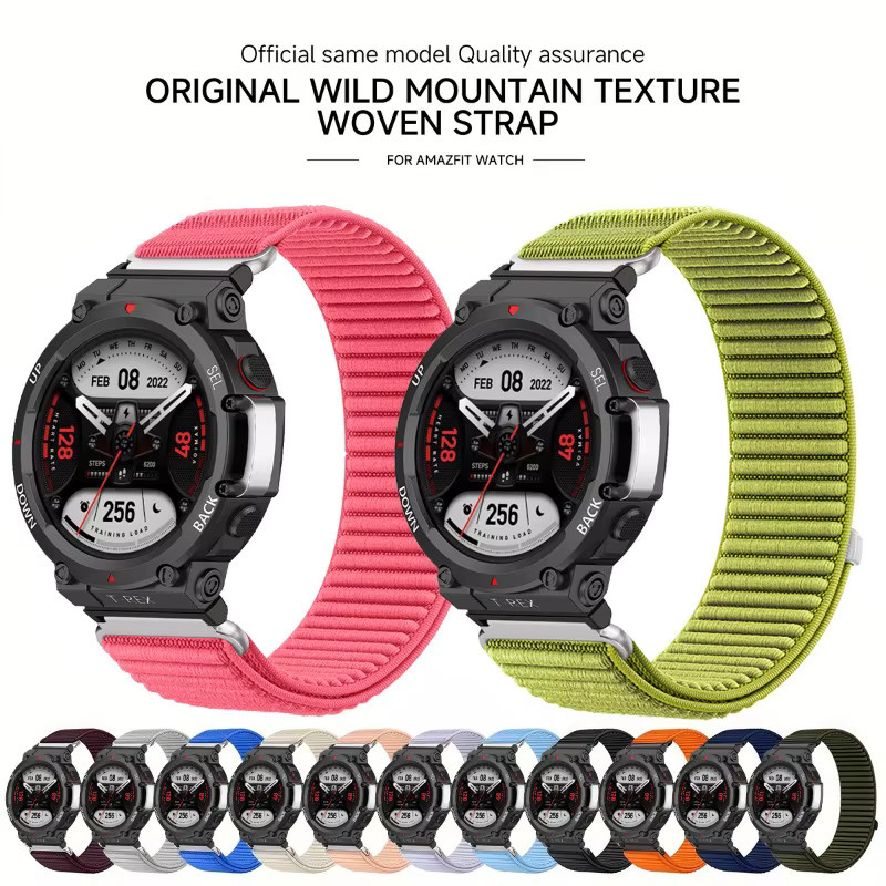 CAOWTAN Uhrenarmband Nylon, Schwarz, Amazfit T-Rex 3/2/Pro/Ultra - Bild 2