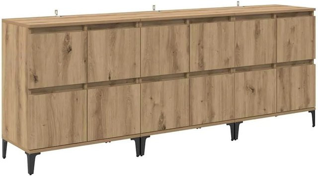 3er Set vidaXL Sideboards Artisan-Eiche, Farbe Braun, B/T/H: 60 x 35 x 70 cm - Bild 1