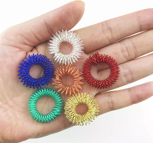 HNKMP Akupressur-Fingermassage-Ring-Set, 5-teilig, Multicolor, Unisex - Bild 1