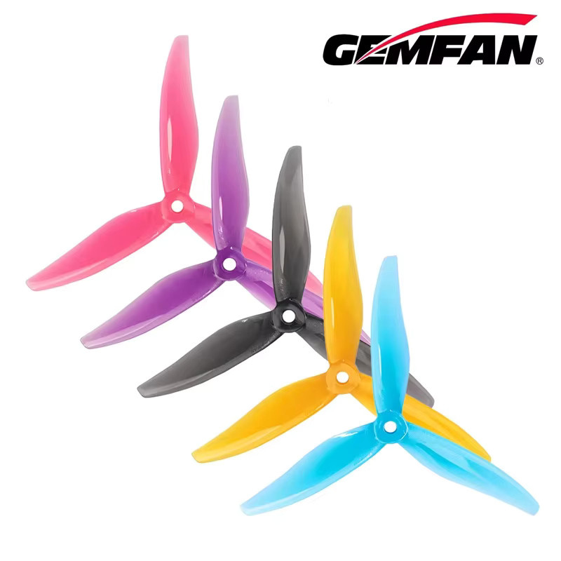 Gemfan 5129 YUKI 5-Zoll 3-Blatt PC-Propeller, 2 Paar, Gelb, Kunststoff - Bild 2