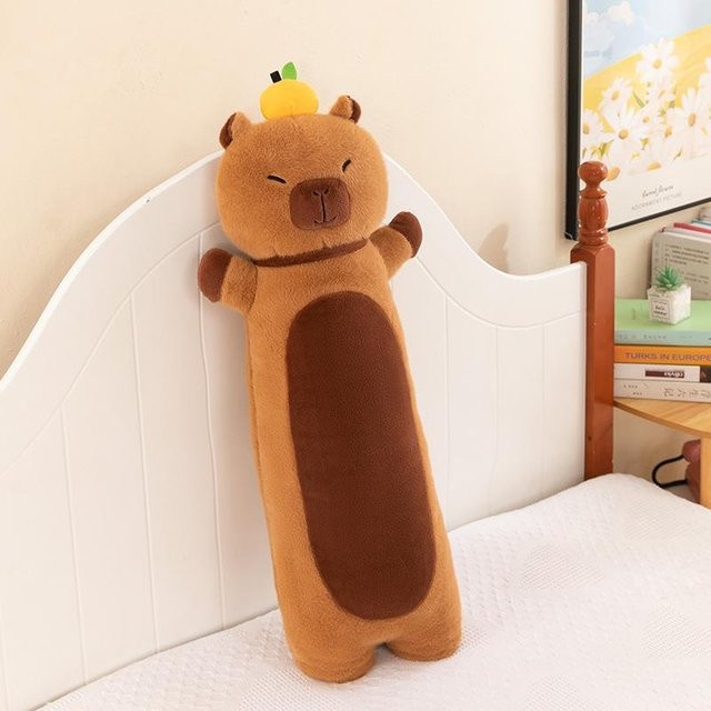Yiran Health & Beauty Capybara Plüschtier, Schlafendes Kissen, 60cm, ab 14 Jahren - Bild 1