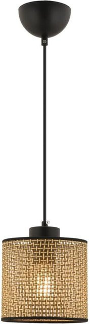 Opviq Pendelleuchte beige aus Baumwolle und Metall mit E27 Fassung, B/H/T: 15 x 50 x 15 cm - Bild 1