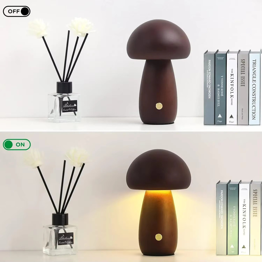 Dimmbare Pilz-Tischlampe in Weiß, wiederaufladbare Touch-Nachttischlampe mit warmweißem Licht für dein Schlafzimmer - Bild 6