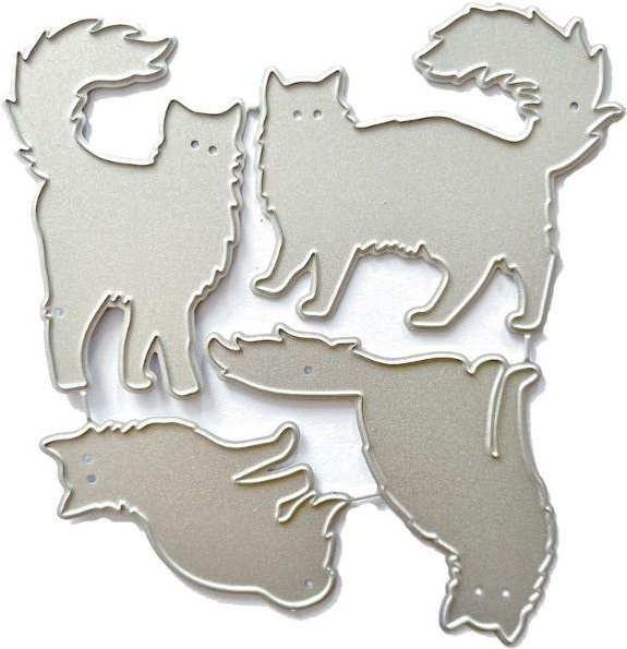 Be Free Metall-Stanzformen Katze in Silber für DIY Scrapbooking und Papierkarten - Bild 1