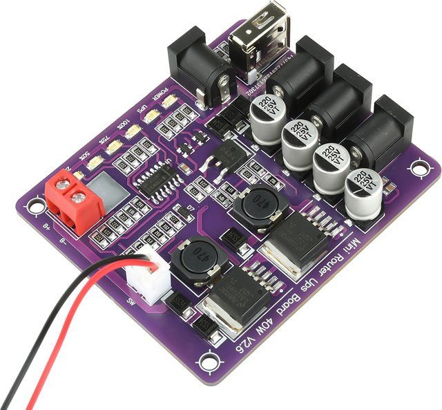 diymore 40W USV-Strommodul mit 4-Kanal-Ausgang und Batterieanzeige in Purple - Bild 1