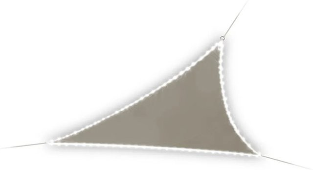 Perel Sonnensegel mit LED-Beleuchtung dreieckig in Taupe, B/B/B: 360 x 360 x 360 cm - Bild 1
