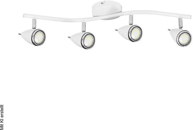 SPOT Light Spotbalken Linda weiß Metall B/H/T: 67 x 12 x 10 cm mit 4 GU10 Brennstellen - Bild 1