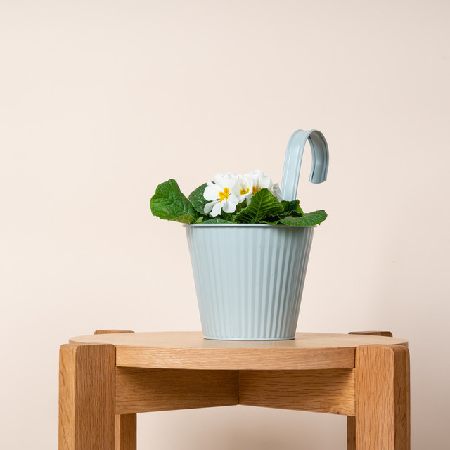 Hängetopf Rille von BLUME2000 aus Metall in Mint, Durchmesser: 12,6 cm - Bild 1