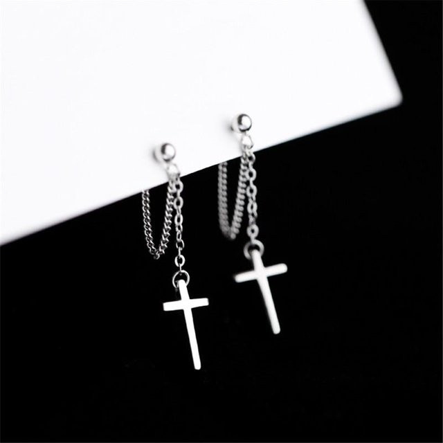 Kreuz-Ohrstecker 925 Silber, Damen - Bild 1