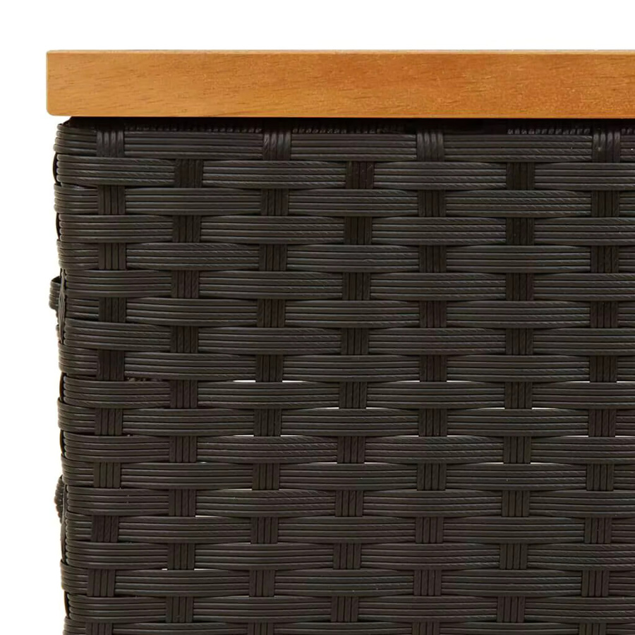vidaXL Gartentisch aus Akazienholz und Kunstharz in Schwarz, B/T/H: 70 x 70 x 25 cm - Bild 5