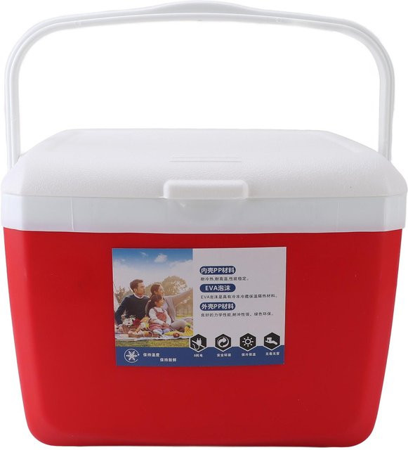 Aimo Isolierte tragbare Kühlbox 13l, auslaufsichere Outdoor-Kühlbox mit Tragegriff in Rot - Bild 1