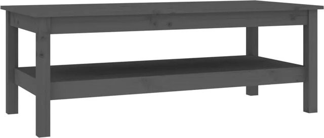 vidaXL Couchtisch aus massivem Kiefernholz in Grau, rustikaler Couchtisch, B/T/H: 110 x 50 x 40 cm - Bild 1