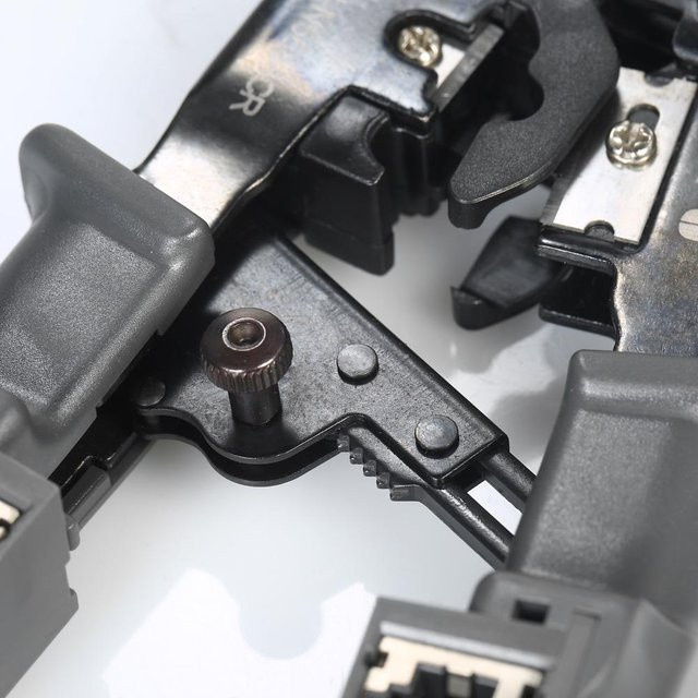TNI-U TU-5684CR 2-in-1 Crimp- und Prüfzange für RJ11 RJ12 RJ45 Kabel, Abisolierzange in Schwarz - Bild 1