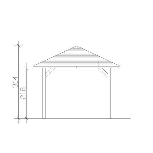 Skan Holz Pavillon Cannes 1 aus Fichte in Nussbaum Braun B/T: 294 x 294 cm - Bild 4