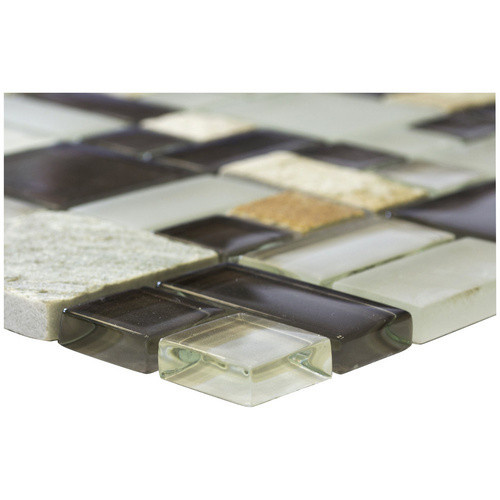HuH Mosaik Avantgarde Mosaikfliese in Grau und Braun mit Steinoptik aus Glas, B/H: 30 x 30 cm - Bild 2