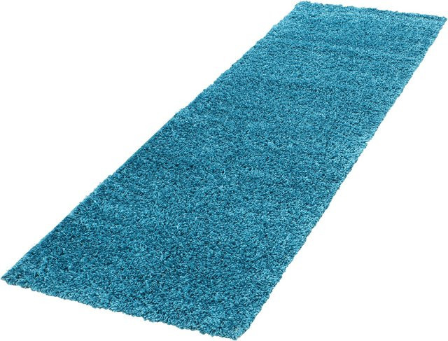 Hochflorteppich RHEIN von Kadima Design, einfarbig, Türkis, B: 80 cm, T: 250 cm - Bild 1