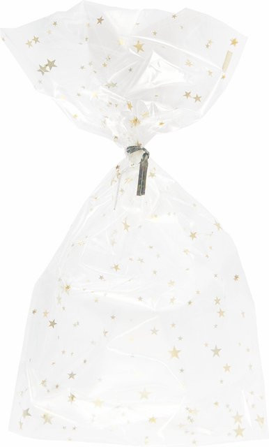 Rico Design Kekstüten Goldene Sterne Raster in Gold, B: 14,4 cm, H: 24,0 cm - Bild 1