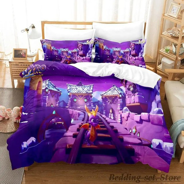 Spyro Reignited Trilogy Bettwäscheset aus Mikrofaser in Lila, B/H: 173 x 218 cm - Bild 1