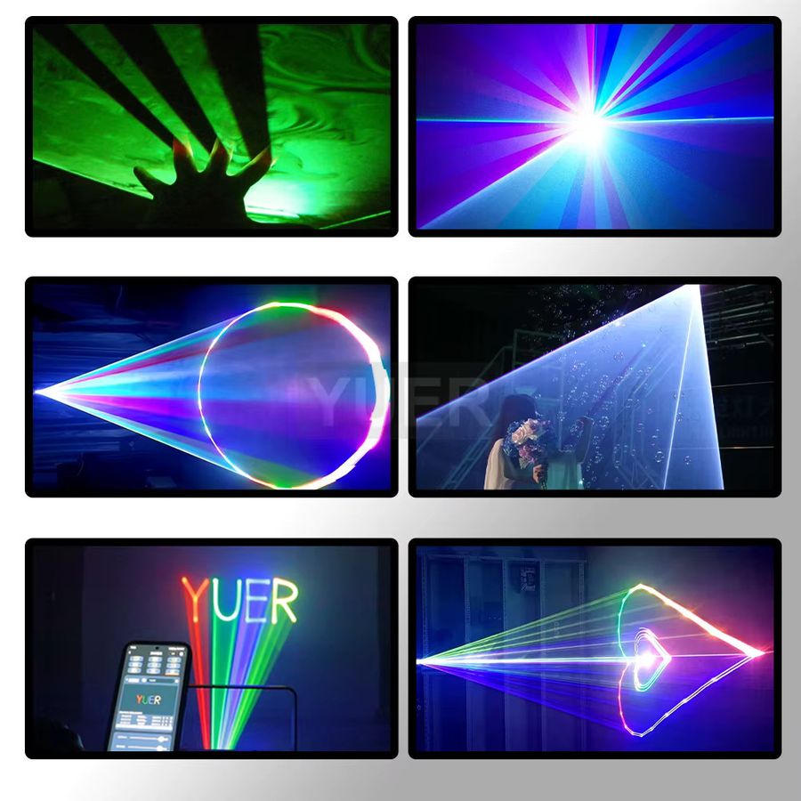 YUER RGB Laser Projektor mit Bluetooth App Steuerung für DJ, Disco und Party, 6W Animation Licht Scanner - Bild 3