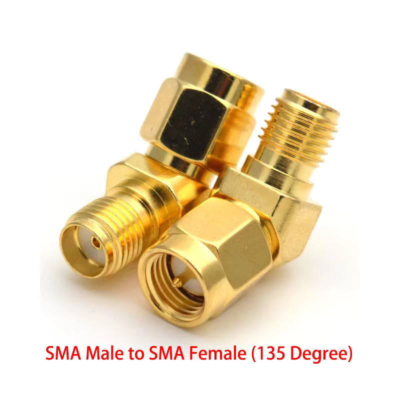 SMA zu RP-SMA Adapter Set, vergoldetes Kupfer, Rechtswinkel Konverter in Gold - Bild 2