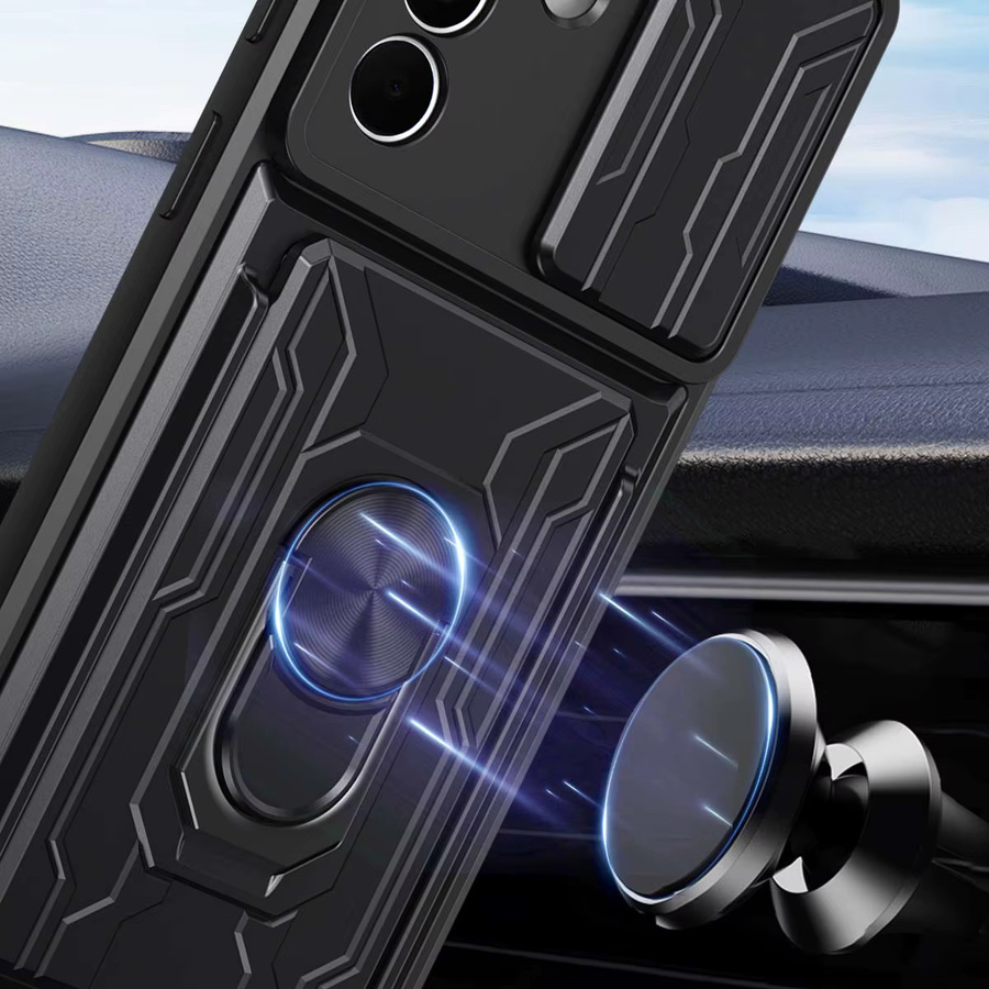 Robuste Panzerhülle für Samsung Galaxy mit Kartenhalter-Slot in Schwarz oder Blau - Bild 4