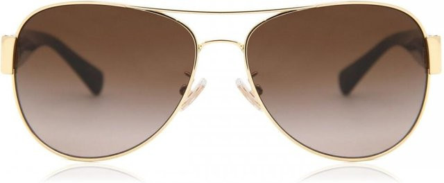 Coach Hc7059 Sonnenbrille Aviator, Vollrand, Gold/Brown, Damen, Metall - Bild 1