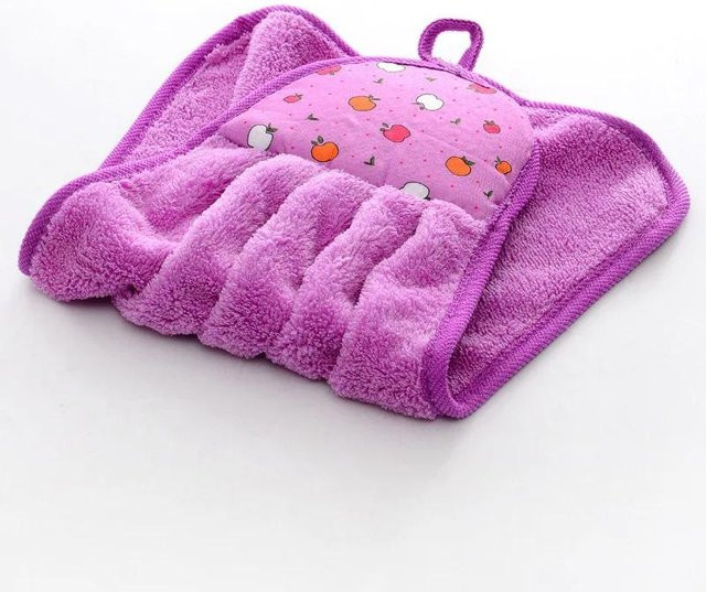 Yiran Furniture Handtuch aus Korallensamt in Violett, weich und saugfähig - Bild 1