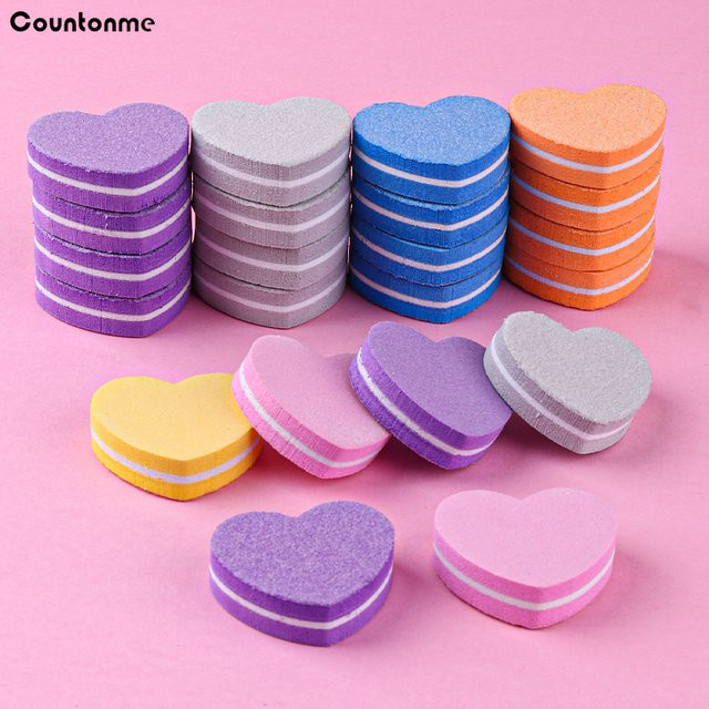 countonme Mini-Nagelfeilen Pufferblöcke, 100/180, Herzförmig, Unisex - Bild 1