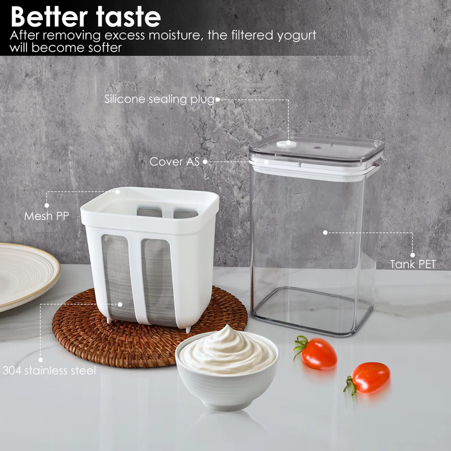 Willstar Joghurt-Sieb und Separator für Griechischen Joghurt, Molke-Separator für Sojamilch, Kefir und Saft, 37/61 Unzen - Bild 3