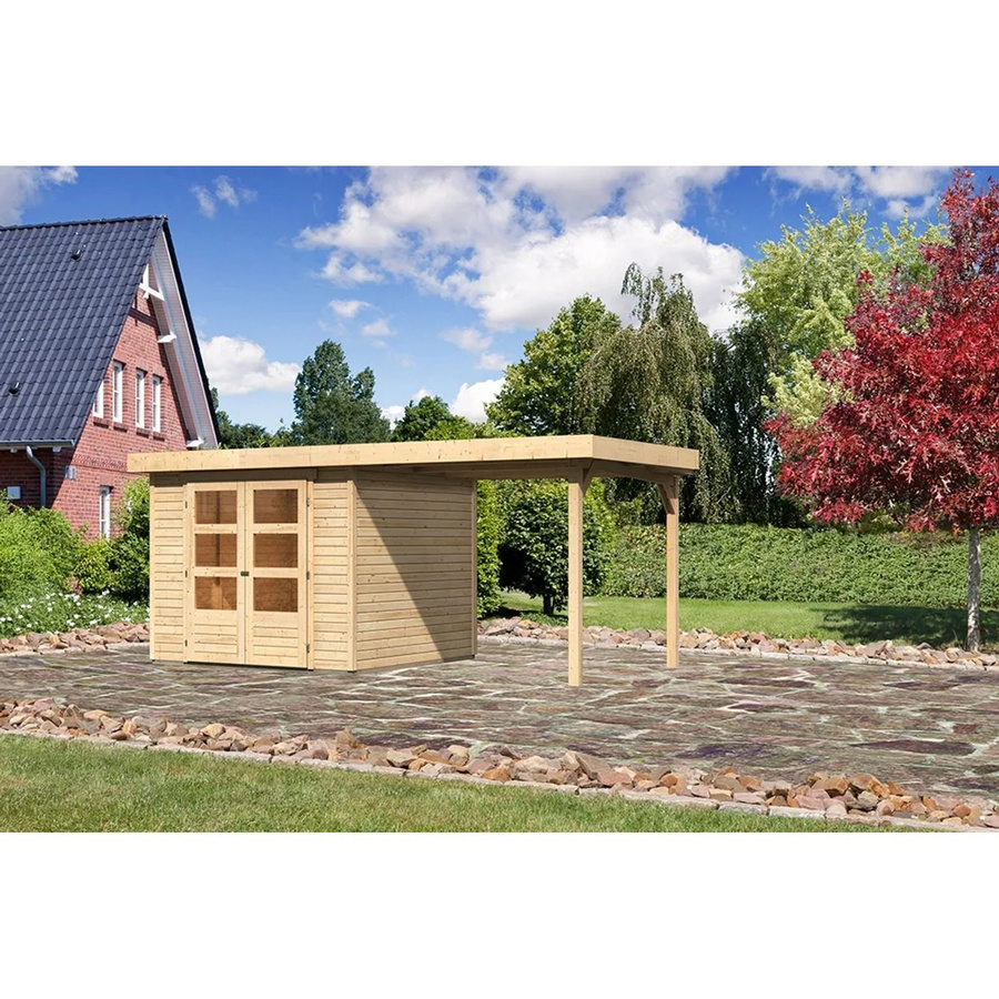 Karibu Gartenhaus Askola 3,5 aus Holz in Beige B/H/T: 462 x 211 x 246 cm - Bild 2