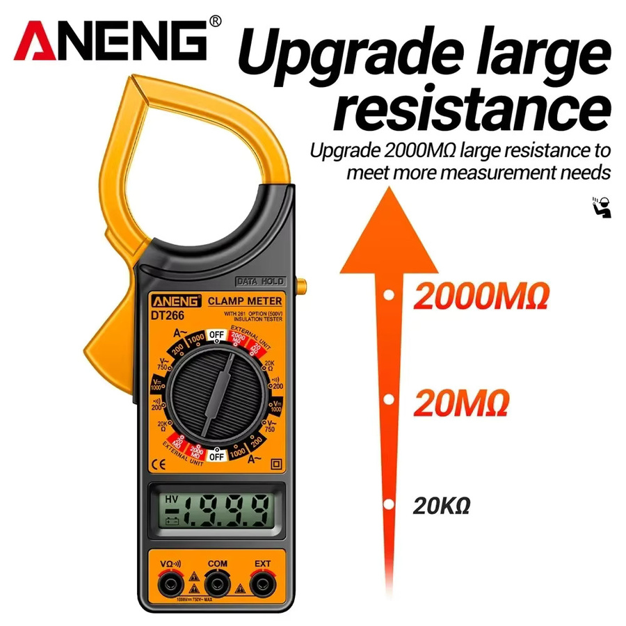 ANENG Digitales Zangenmessgerät Multimeter mit True-RMS für AC/DC-Spannung, Voltmeter und Ohmmeter - Bild 3