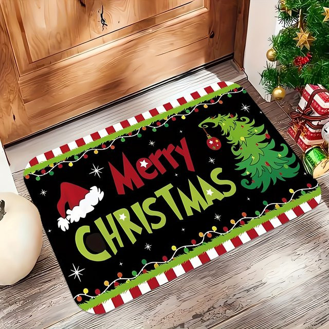 VIKAMA Weihnachtsteppich Motivierte Fußmatte für Wohnzimmer, Schlafzimmer und Outdoor, Mehrfarbig, B/T: 60 x 40 cm - Bild 1