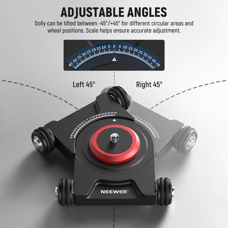 Neewer Kamera Slider Dolly mit Kugelkopf und Telefonklemme in Schwarz für Tischplatten mit 360 Grad Panoramafunktion - Bild 4