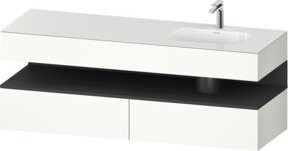Duravit Einbauwaschtisch-Möbel-Set Qatego in Grau und Weiß, B/T/H: 160 x 50 x 60 cm - Bild 1