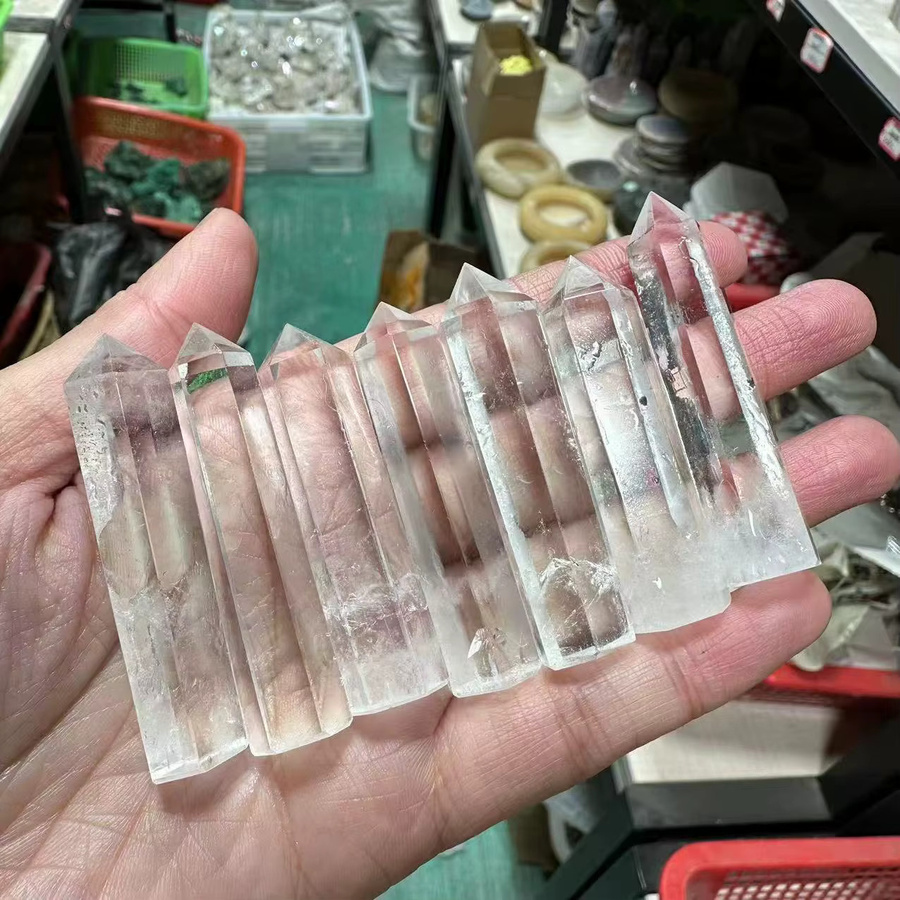 TAIHESJ Natürlicher weißer kristallklarer Quarz als sechseckiger Zauberstab zur Punktheilung, Größe: 6,5 cm - Bild 2