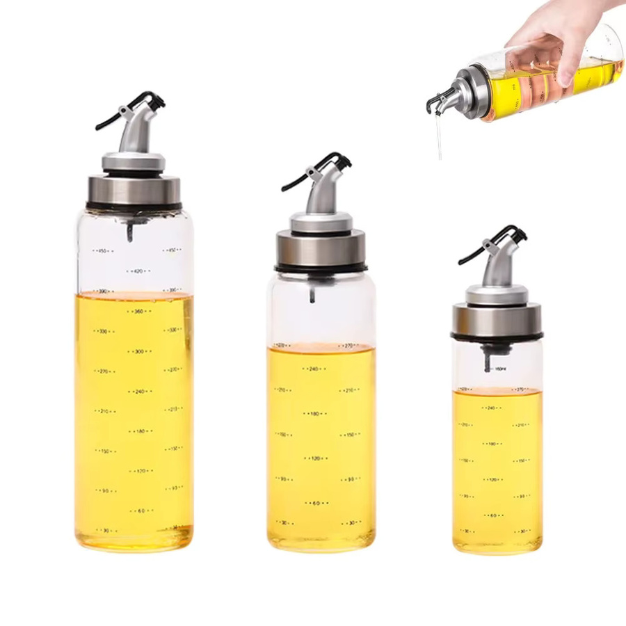KEMORELA Ölflasche aus Borosilikatglas mit Dosierung, transparent, 180 ml und 300 ml - Bild 2