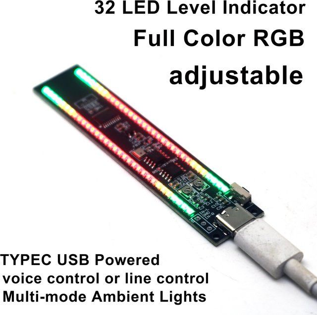 Dykcells RGB Musik-Spektrum Lampe mit 32 LED und Typ-C Anschluss für Audio-Rhythmus-Umgebungsbeleuchtung - Bild 1