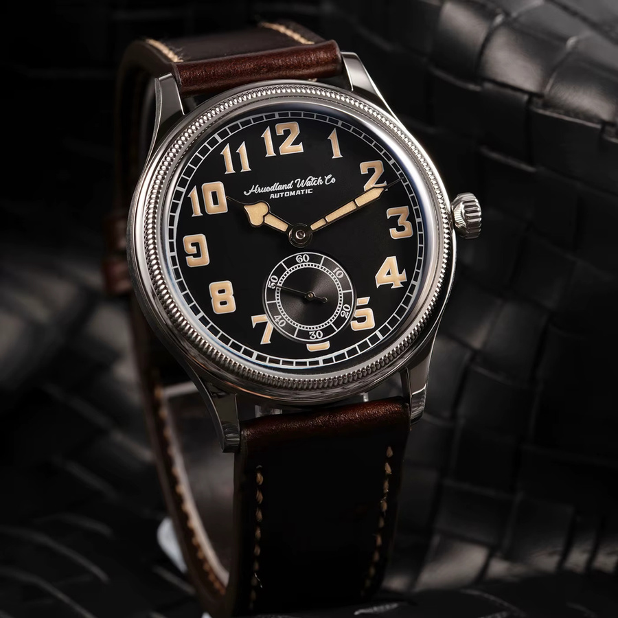 Hruodland Armbanduhr Automatik, Edelstahl, 38 mm, Herren, Schwarz - Bild 5