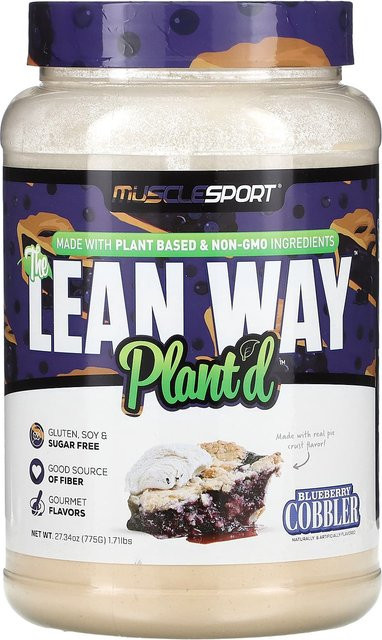 MuscleSport Lean Whey Planted Blaubeer-Cobbler vegan 775 g - Bild 1