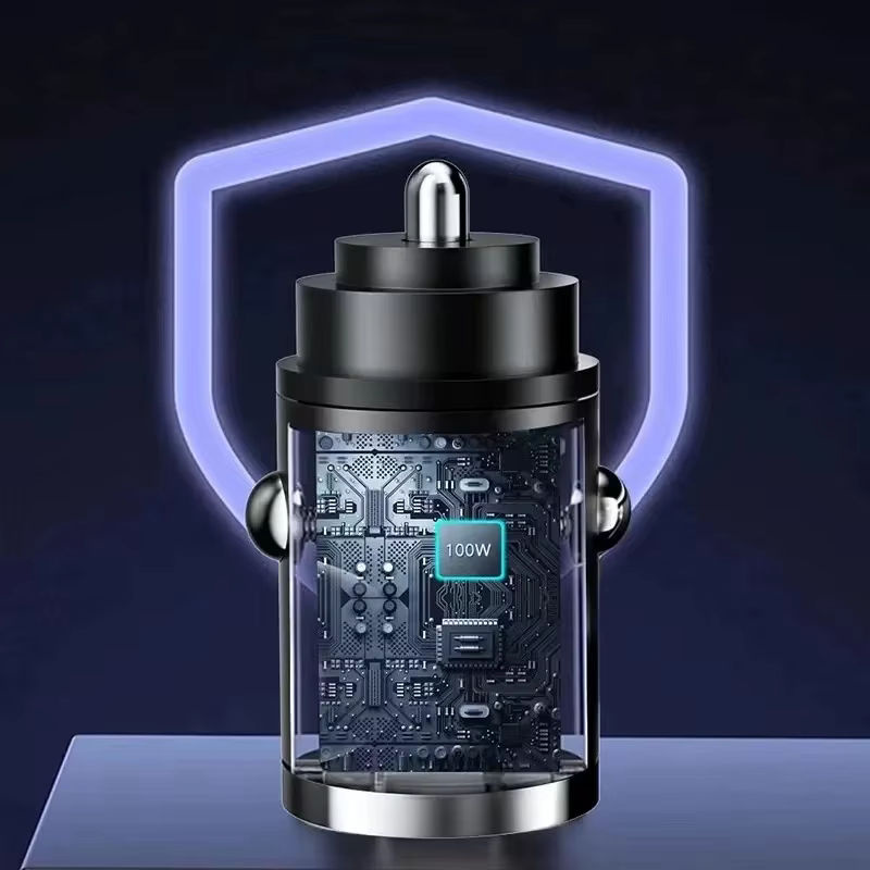 100W USB Auto Ladegerät mit Dual Ports und QC 3.0 sowie USB-C in Schwarz für iPhone, Samsung, Huawei und OnePlus - Bild 4