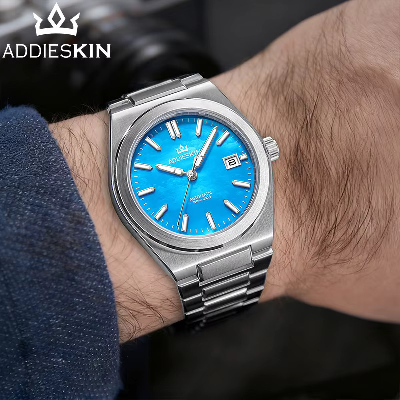 AddiesKin Automatikuhr, Edelstahl, 39 mm, Herren, Grün, Saphirglas - Bild 6