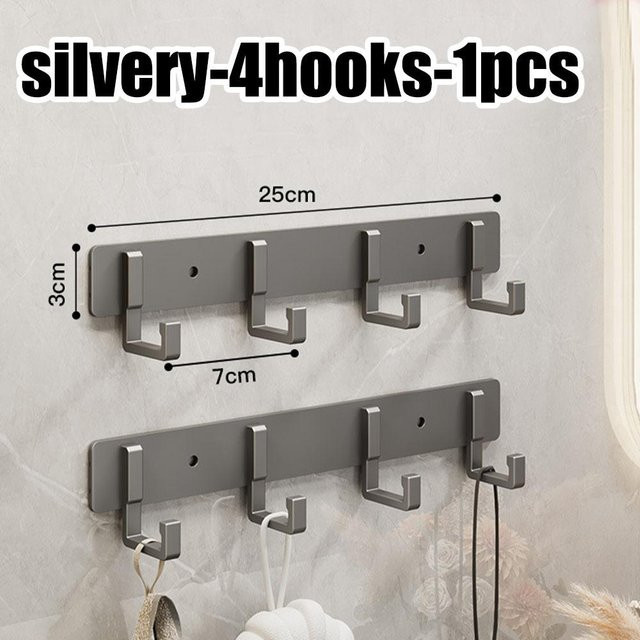 Yiran Furniture Klebehaken aus Edelstahl in Chrom Silber für Bad und Küche zur Wandmontage ohne Bohren - Bild 1