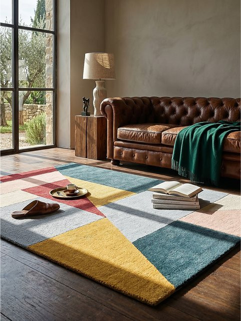 Wollteppich Kadima Design geometrisch bunt B/B: 120 x 170 cm - Bild 1