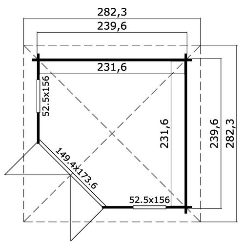 Lasita Maja Gartenhaus Oban in Carbongrau B/H/T: 282,3 x 240,54 x 255,6 cm - Bild 3