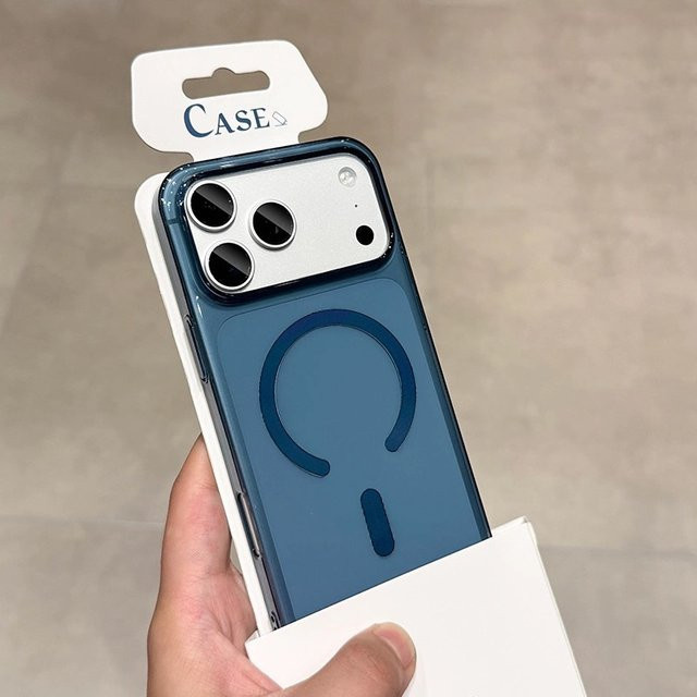 Transparente HD MagSafe Slim Magnetische Schutzhülle für iPhone 12 bis iPhone 17 Pro Max Plus in Blau - Bild 1
