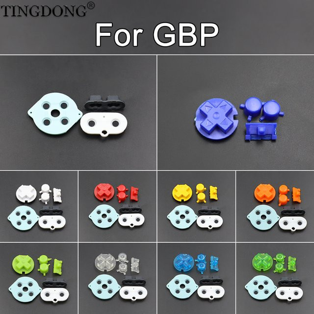 TingDong Ersatz-Gummi-Leitfähige Tasten Set für GBP mit A B D-Pad und Ein-/Aus-Tasten, mehrfarbig und transparent - Bild 1